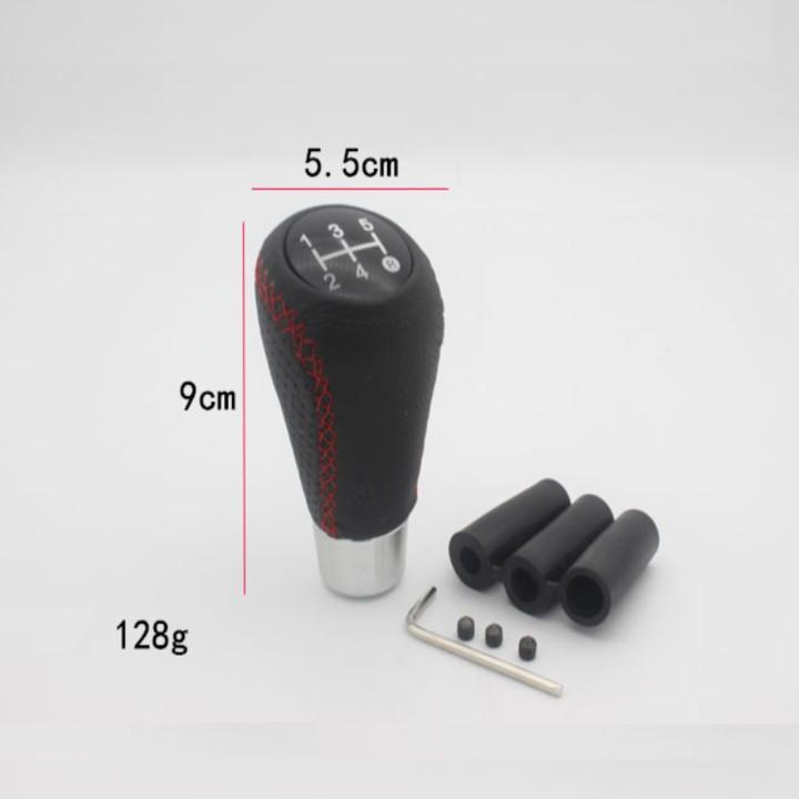 Đầu Tay nắm cần số xe hơi, ô tô bọc da thật 100% cao cấp dùng cho các xe số sàn - Chất liệu: Hợp kim đồng bọc da