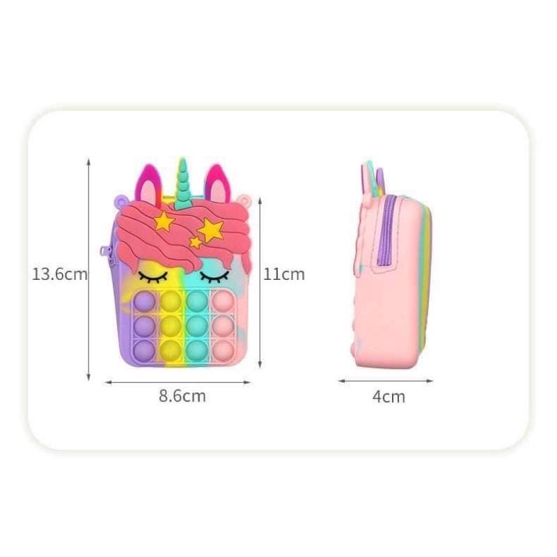 túi pop it đeo chéo phiên bản giải tỏa căng thẳng cho bé 10x12cm, có quà tặng xinh yêu