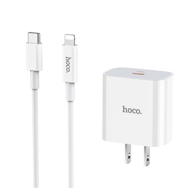 Bộ Sạc Nhanh 18W Hoco C76 Dành Cho iPhone X -&gt; iPhone 12Pro Max - Chuẩn TypeC to Lightning - Hàng Chính Hãng