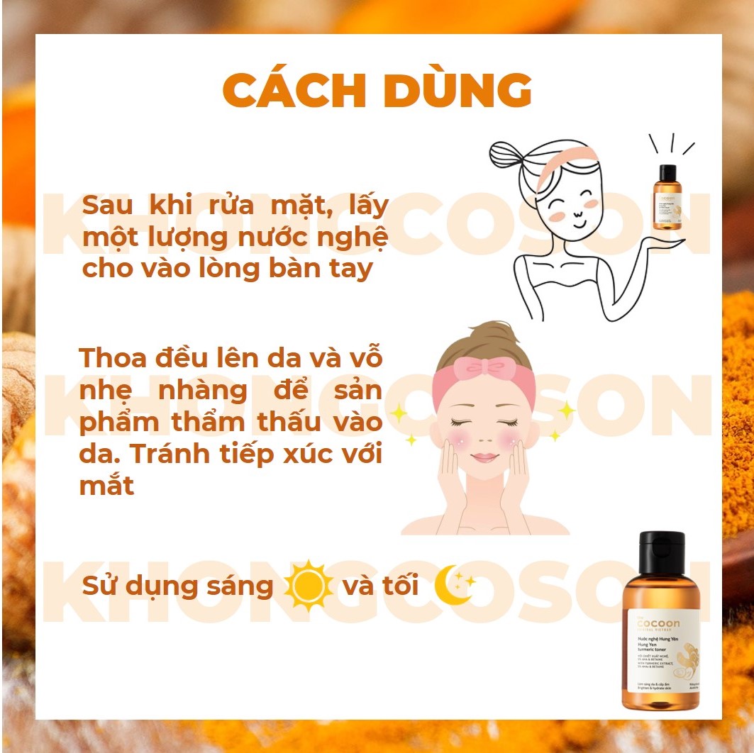 Toner Nghệ Hưng Yên Cocoon 140ml + Tặng Kèm Túi Cói Thời Trang