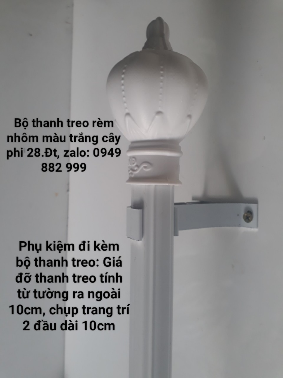 Thanh Treo Rèm Cửa Dài 1,1m Đầy Đủ Phụ Kiện Đi Kèm