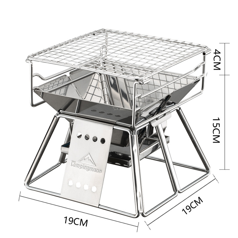 Bếp nướng dã ngoại than hoa xếp gọn Campingmoon X-Mini