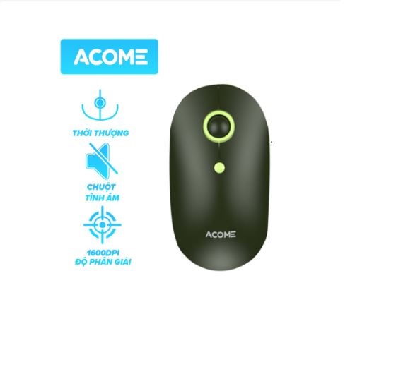 Chuột máy tính không dây ACOME AM300 2.4GHz Tĩnh Âm (Silent) Avocado Green -Hàng chính hãng bảo hành 12 tháng