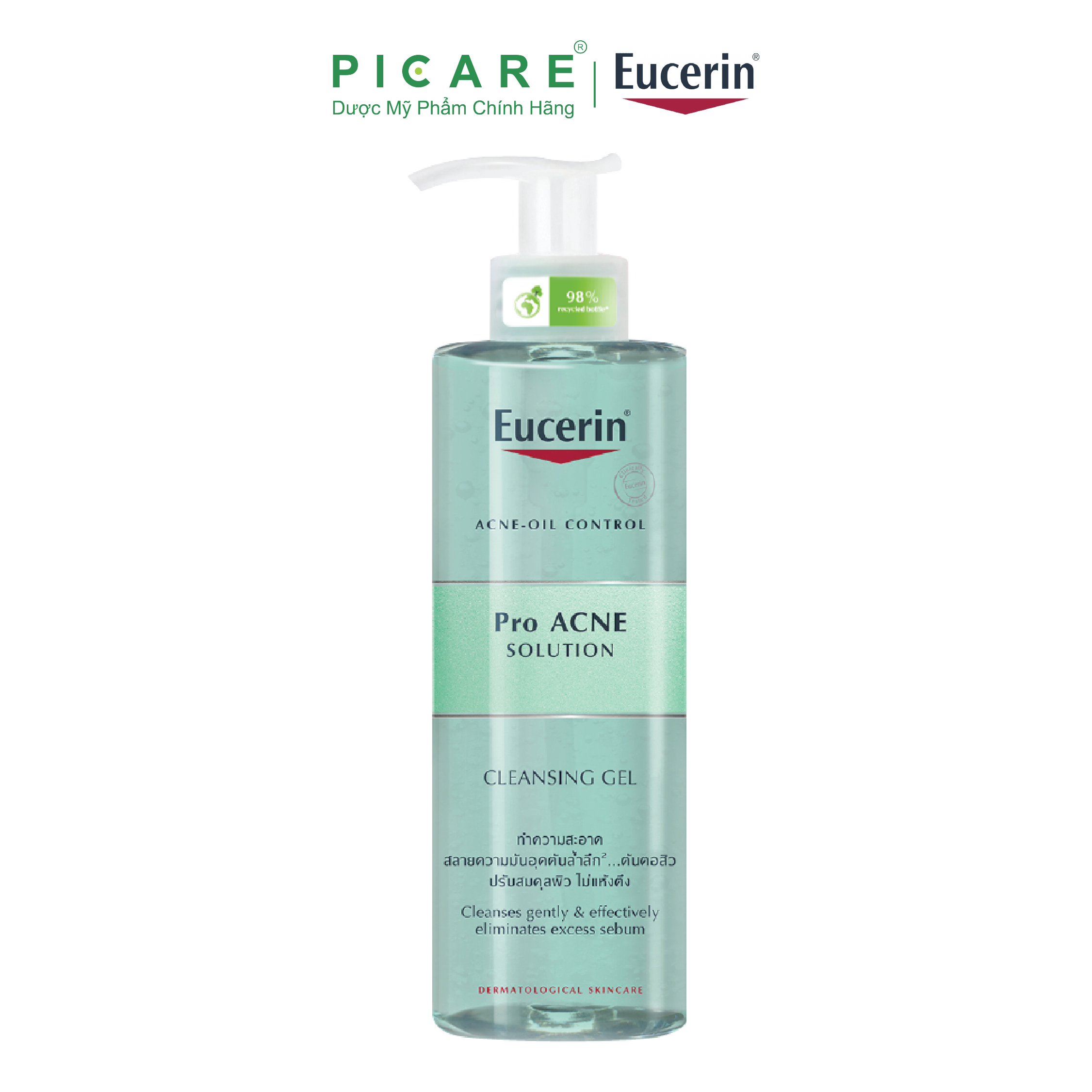 Eucerin Pro ACNE Solution Cleansing Gel: Gel Rửa Mặt Da Mụn (400 ml)