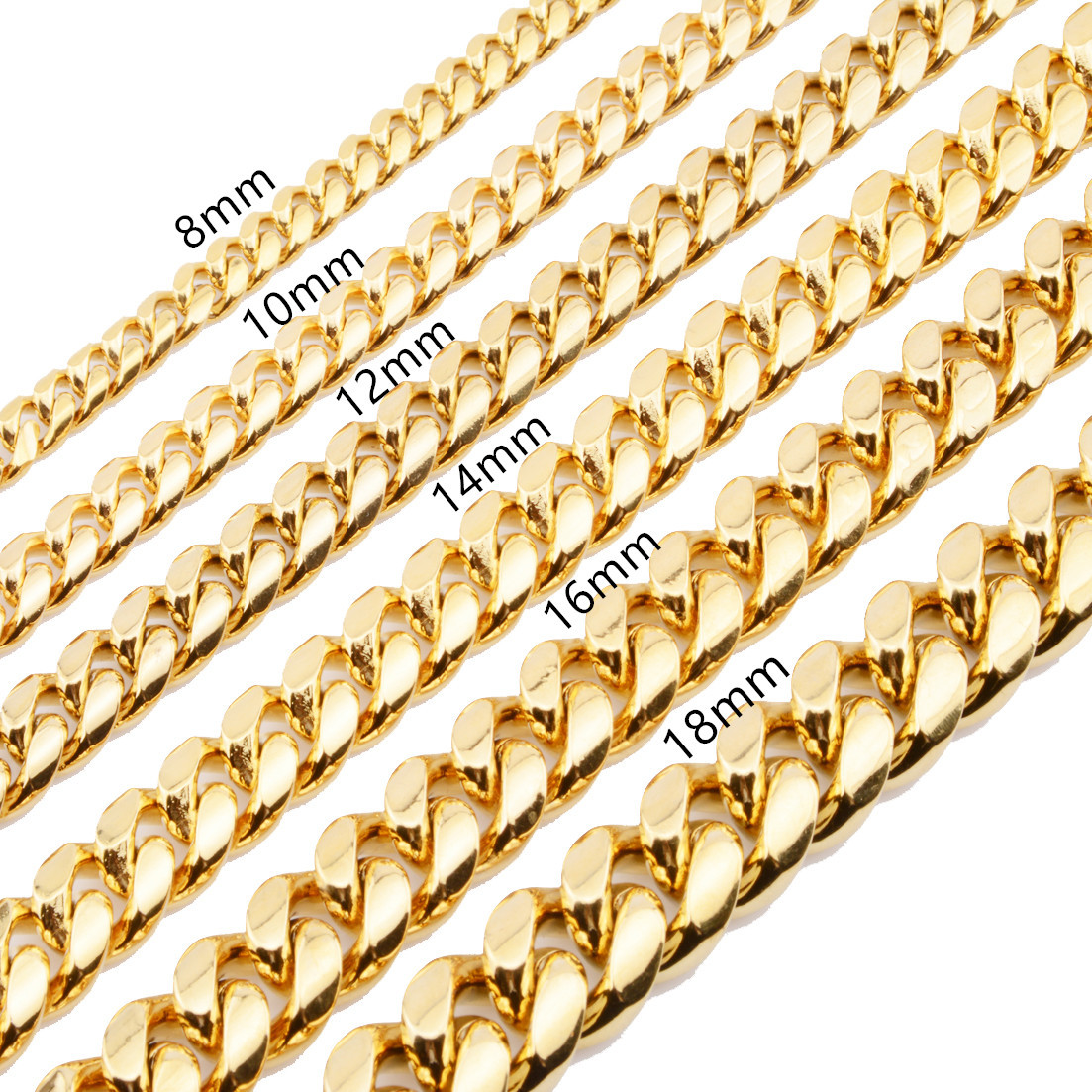 Dây chuyền nam bằng titan tinh khiết kiểu dáng khoen lật, ngang 8 li, dày 4 mm mạ 18k - RF76