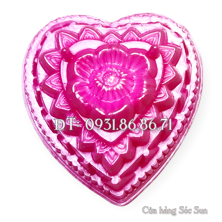 Bộ 8 khuôn rau câu trung thu hình tim loại 13 cm – Mã số 1925