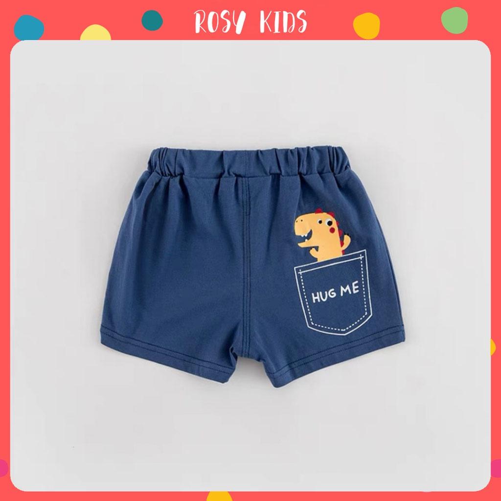 Quần Short Cho Bé Trai In Khủng Long, Quần Đùi Trẻ Em Vải Cotton Cao Cấp Co Giãn 4 Chiều Cho Bé 7-18kg - ROSY KIDS