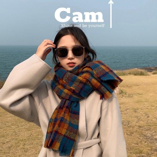 KHĂN LEN QUÀNG CỔ NAM NỮ, KHĂN QUÀNG CỔ NOEL MỀM MỊN NHẸ ẤM CAMCAMVINTAGE KHĂN CHOÀNG CỔ NAM, KHĂN ĐÔI KHĂN CARO VINTAGE