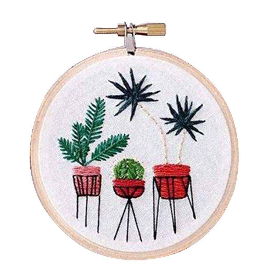 Pre-printed DIY Handmade Embroidery Starter Kit Cross Stitch Set 20cm EC001