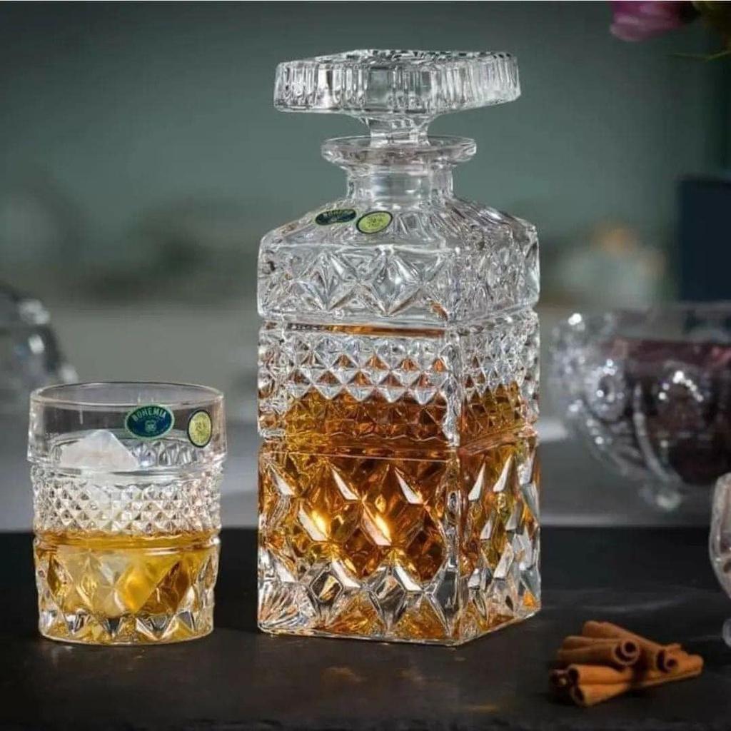Bộ Bình Rượu Pha Lê Whisky Bohemia Madison, Bộ Bình Ly Thủy Tinh Cao Cấp, Trang Trí Bàn Tiệc, Nhập Tiệp