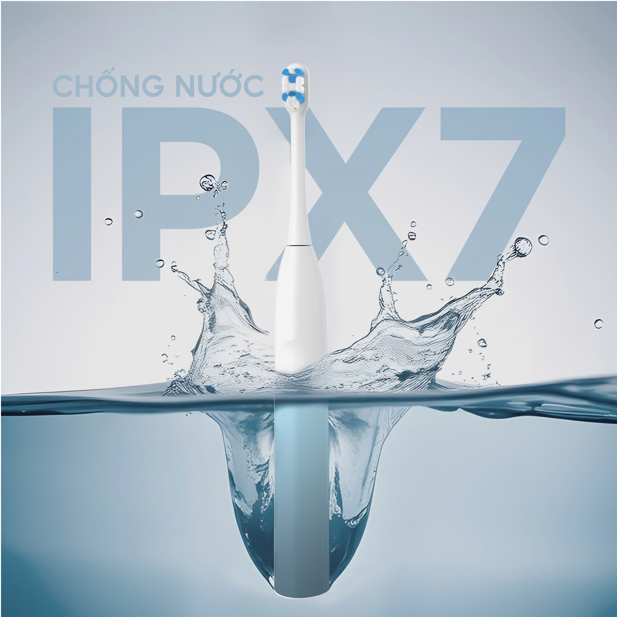 Bàn chải đánh răng điện H2ofloss BT 01, bản nâng cấp với cảm biến lực và tính năng tự bật tắt