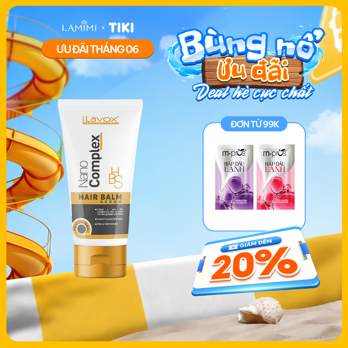 Serum Siêu Dưỡng Tóc Lavox Nano Complex 60ml Hair Balm Giữ Ẩm Tóc, Dưỡng Tóc Mượt Lamimi Chính Hãng