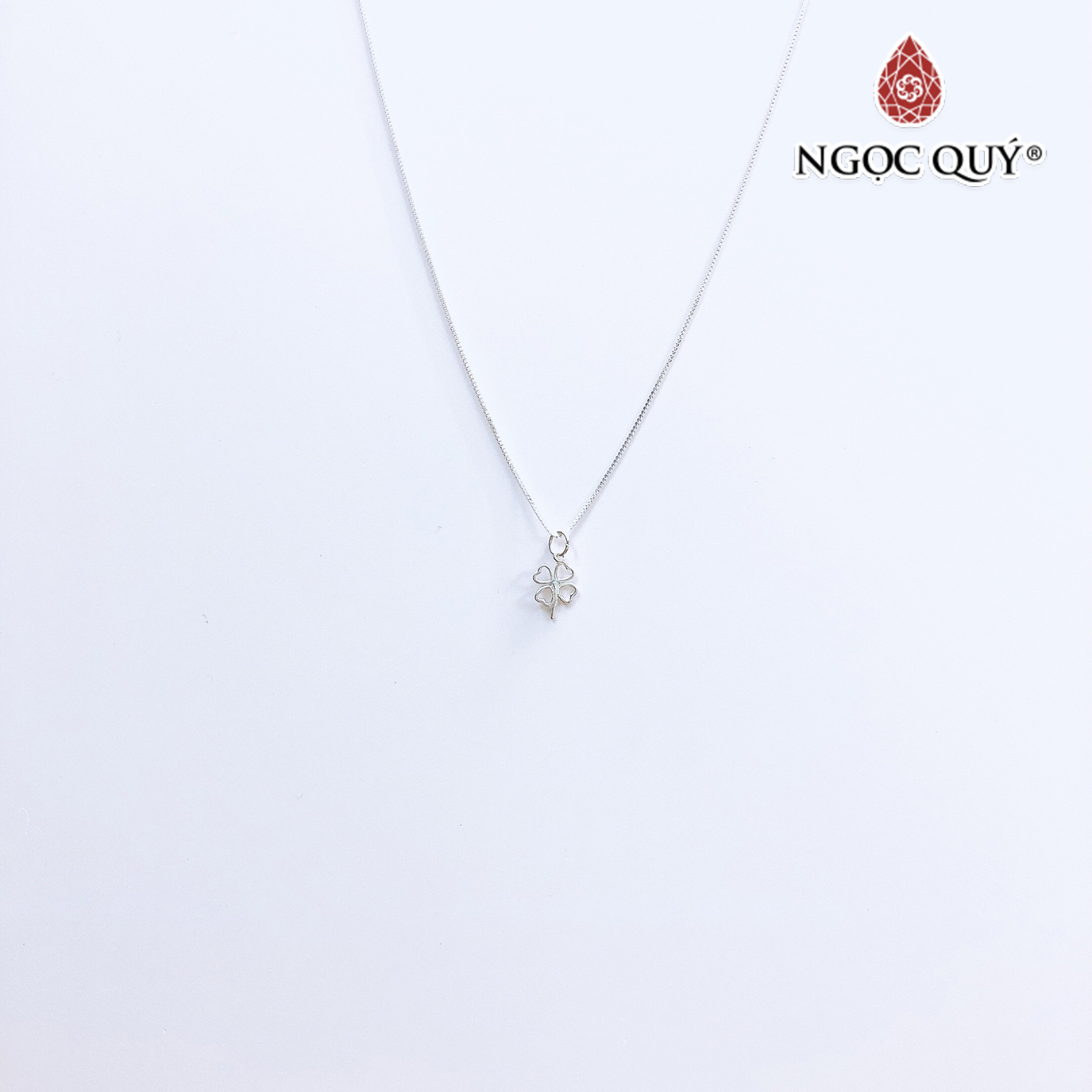 Dây chuyền bạc mặt cỏ 4 lá - Ngọc Quý Gemstones