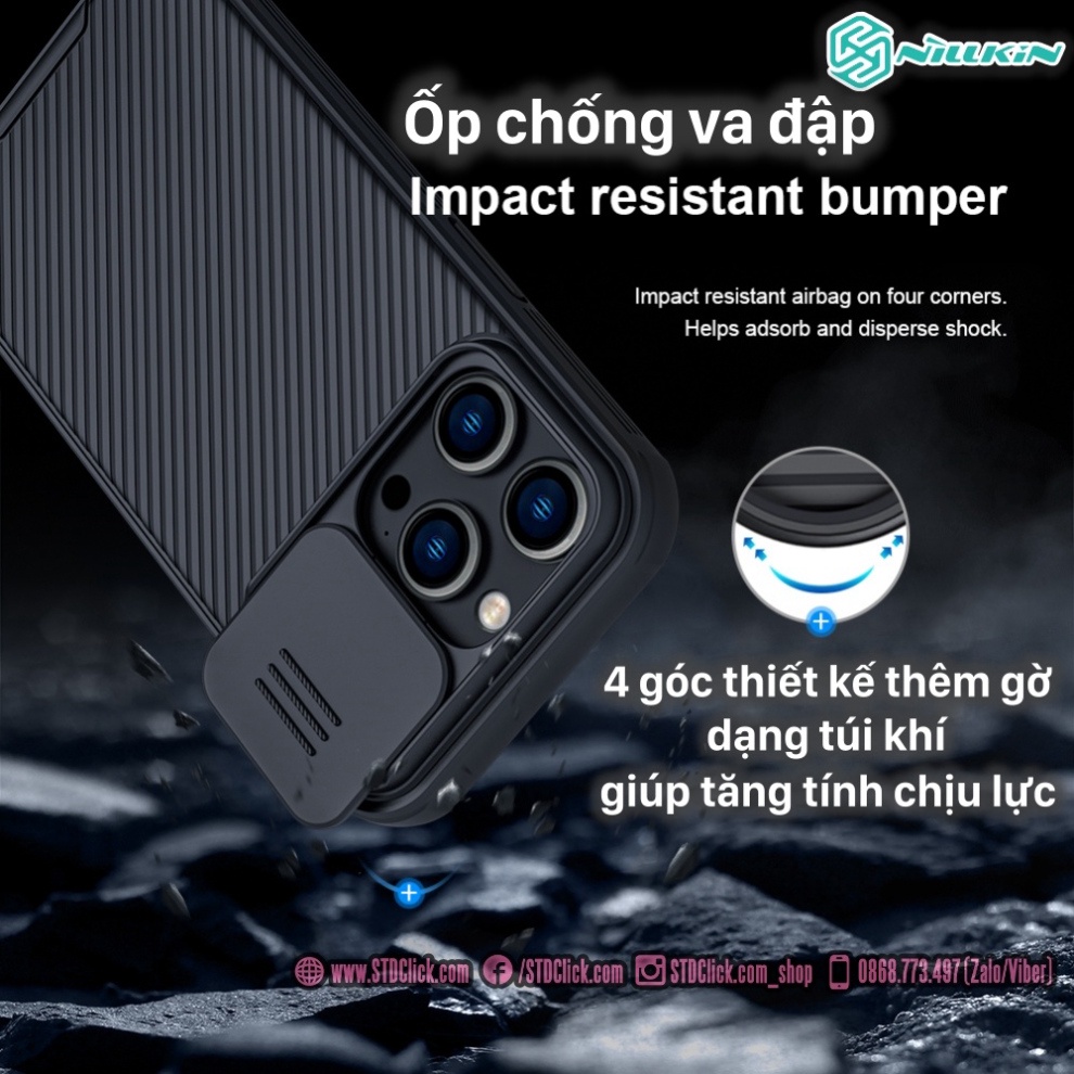 ỐP LƯNG DÀNH CHO ĐIỆN THOẠI IPHONE 14 PRO NILLKIN CAMSHIELD PRO NILLKIN