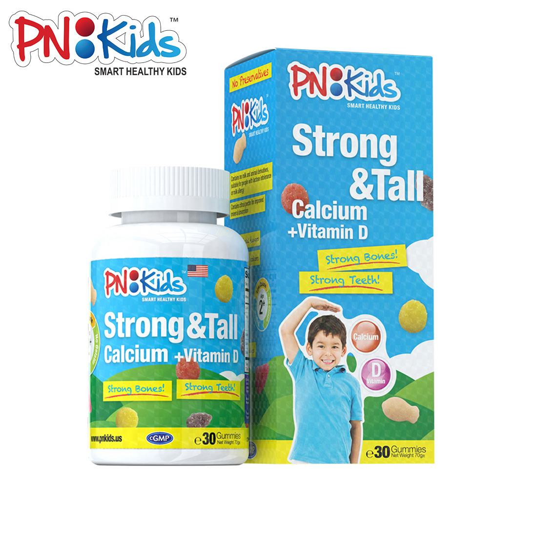 Kẹo Dẻo Bổ Sung Canxi và Vitamin D PNKIDS Strong&amp;Tall Giúp Xương Răng Chắc Khỏe Hỗ Trợ Phát Triển Chiều Cao Cho Bé