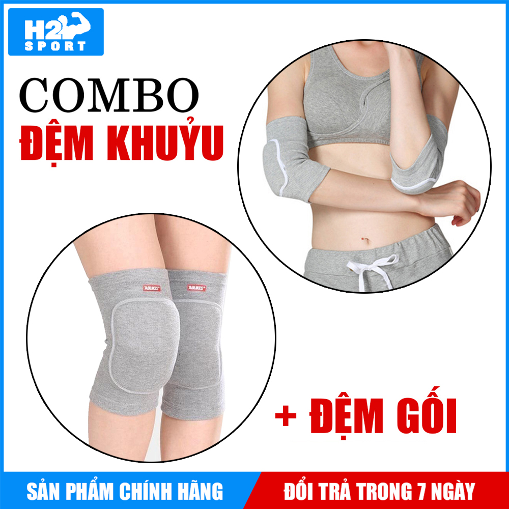 [Combo] Xỏ Khuỷu Tay và Bó gối có miếng đệm bảo vệ Aolikes - Hỗ trợ tập Yoga, Gym, chơi thể thao