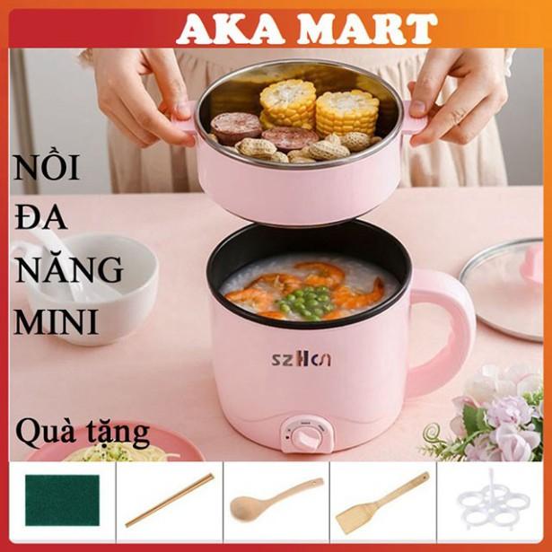 Nồi lẩu mini điện đa năng chống dính, Nồi đa năng mini nấu lẩu, ca nấu mì SZHCN - AKA MART