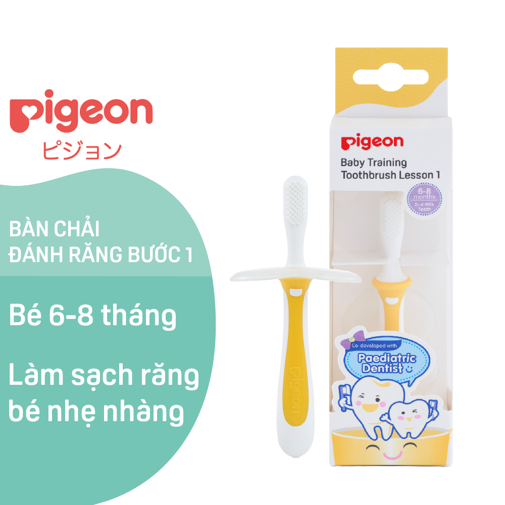 Bàn Chải Đánh Răng Cho Bé Pigeon Bước 1 Vàng (New)