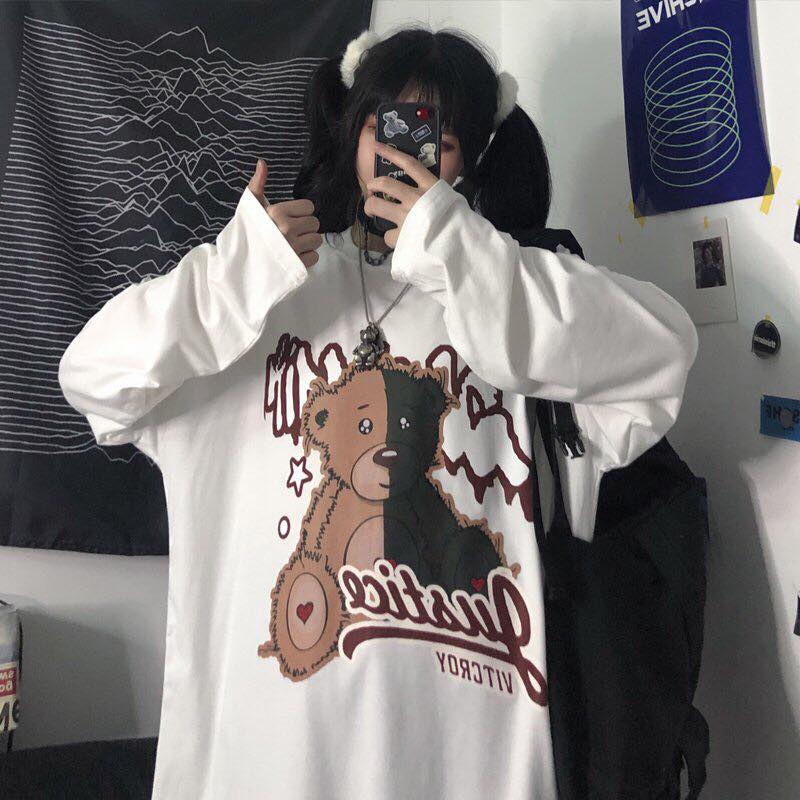 Áo Thun Tay Dài Dáng Rộng In Hình Long Tee Unisex - MM