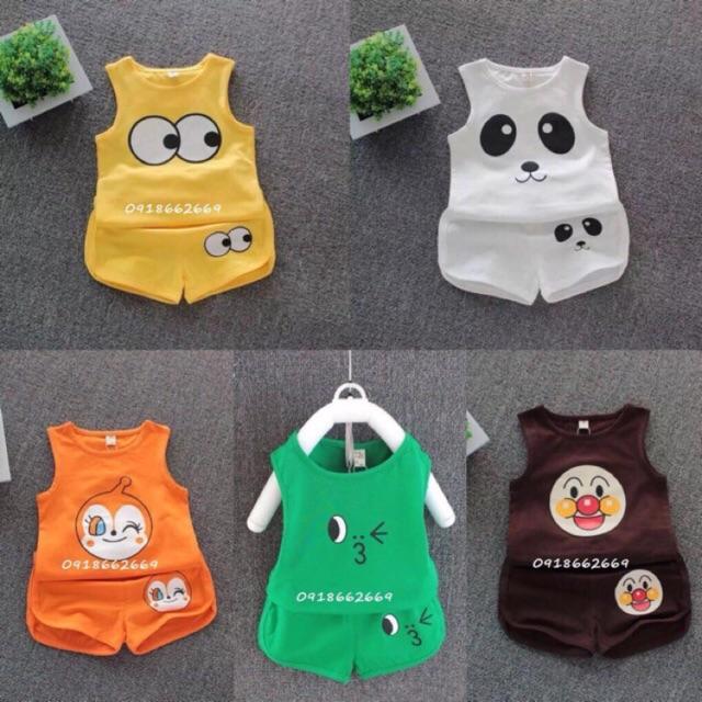 Bộ bé trai gái combo 5 bộ ba lỗ 3-14kg,