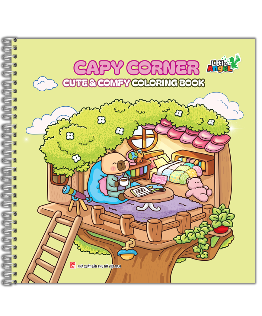 Sách tô màu (Cute &amp; comfy coloring book) (Bìa nhũ)