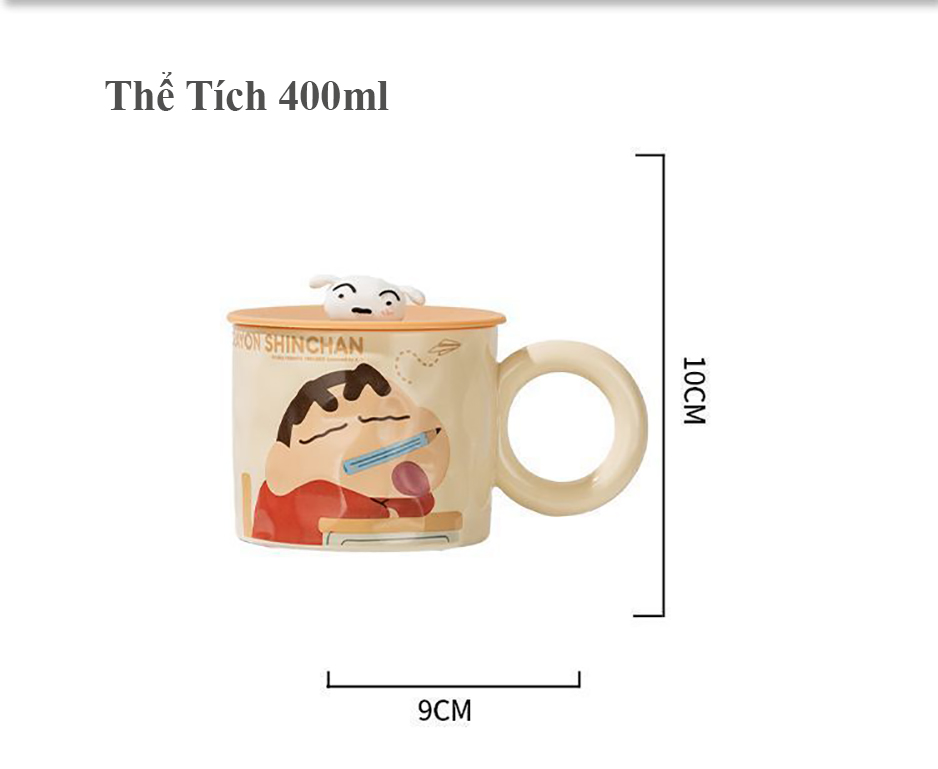 Ly Sứ Cao Cấp Hoạt Hình Crayon Shin Chan Thể Tích 400ml