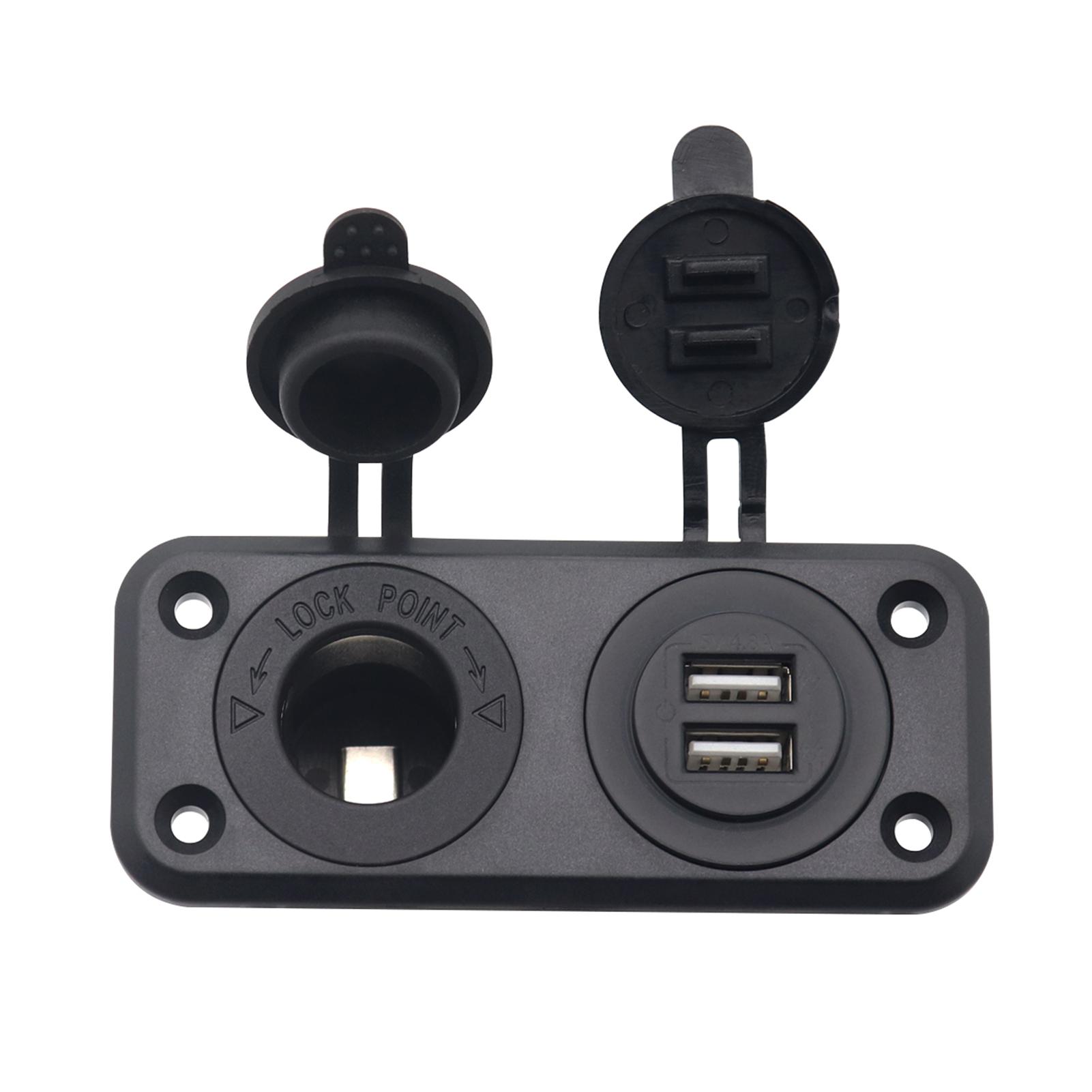 5V 4.8A Dual USB Car Charger Switch Panel 2 Ports Cigarette Lighter Socket 12V 24V Power for Car Truck Marine Boat