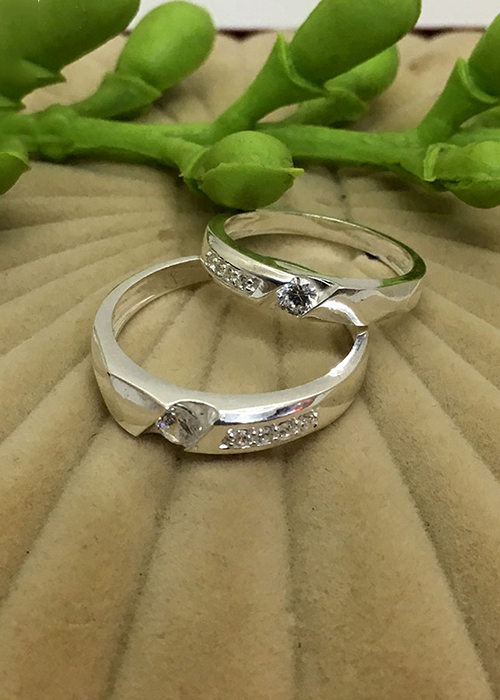 Nhẫn đôi hạnh phúc trọn đờichất liệu bạc 925 không xi mạ     QTND6