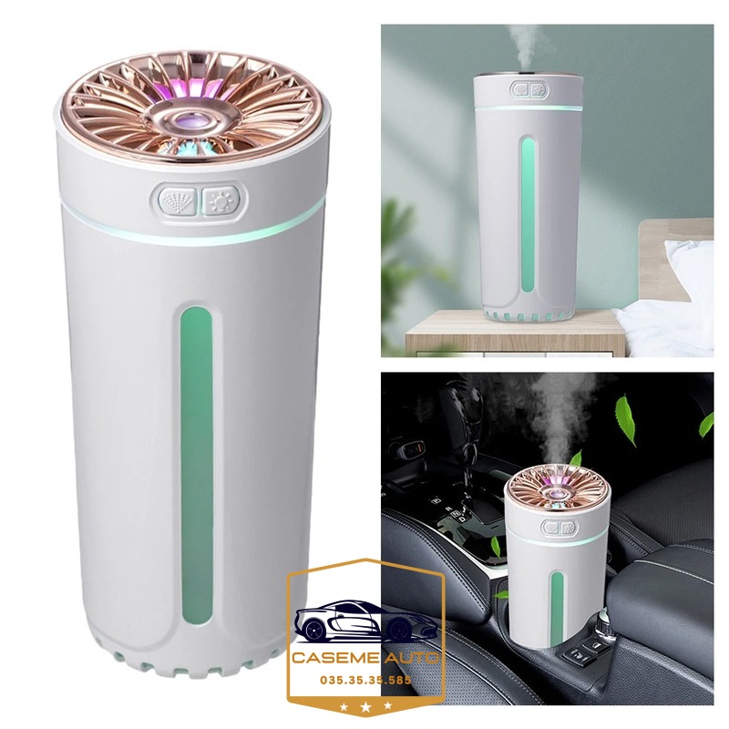 [Tặng Tinh Dầu] Máy Xông Khuếch Tán Tinh Dầu Trên Ô Tô, Xe Hơi Phun Sương Aroma, Máy Xông Tinh Dầu Ô Tô, Bàn Làm Việc - Hàng Nhập Khẩu