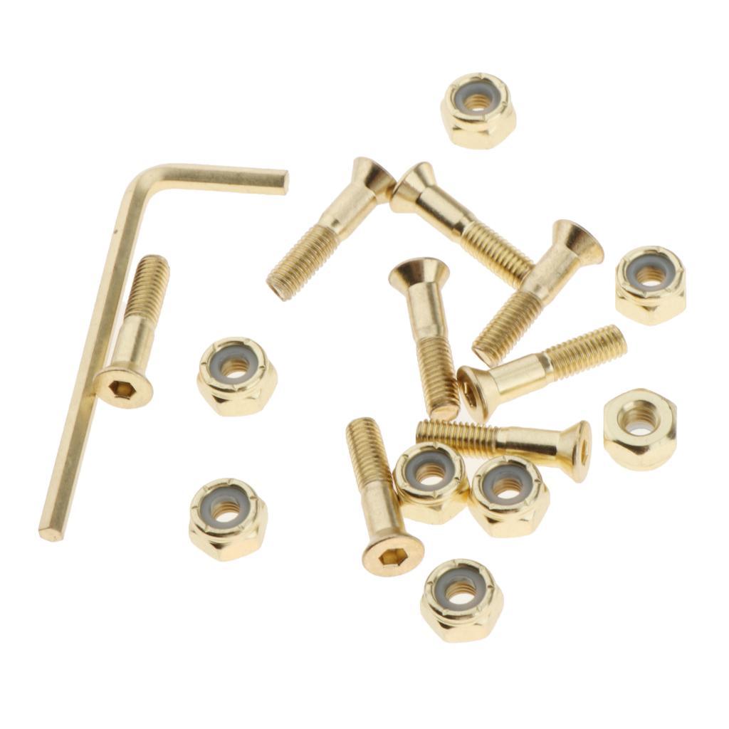 8x Skateboard Mounting Screws Nuts Skate Deck To Truck Replacement Hardware