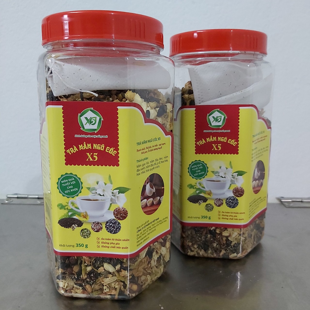 01 Hộp Trà Mầm Ngũ Cốc X5 (350gr): Giảm Cân- Tiêu Mỡ- Ngủ Ngon- Đẹp Da- Ngăn Ngừa Tiểu Đường- Ăn Ngon- Hết Táo Bón- Sáng Mắt