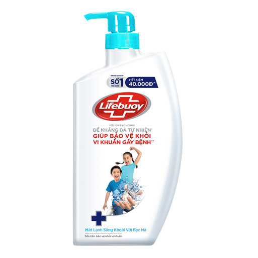 Sữa Tắm Lifebuoy Sạch Khuẩn Bảo Vệ Khỏi 99.9% Vi Khuẩn Gây Bệnh Tạo Cảm Giác Mát Lạnh Sảng Khoái Trên Da Chai 800G