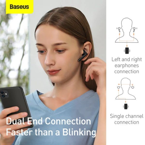 Tai nghe Bluetooth Baseus Encok W05 True Wireless Earphones hỗ trợ sạc không dây chống nước IP 55  - Hàng nhập khẩu