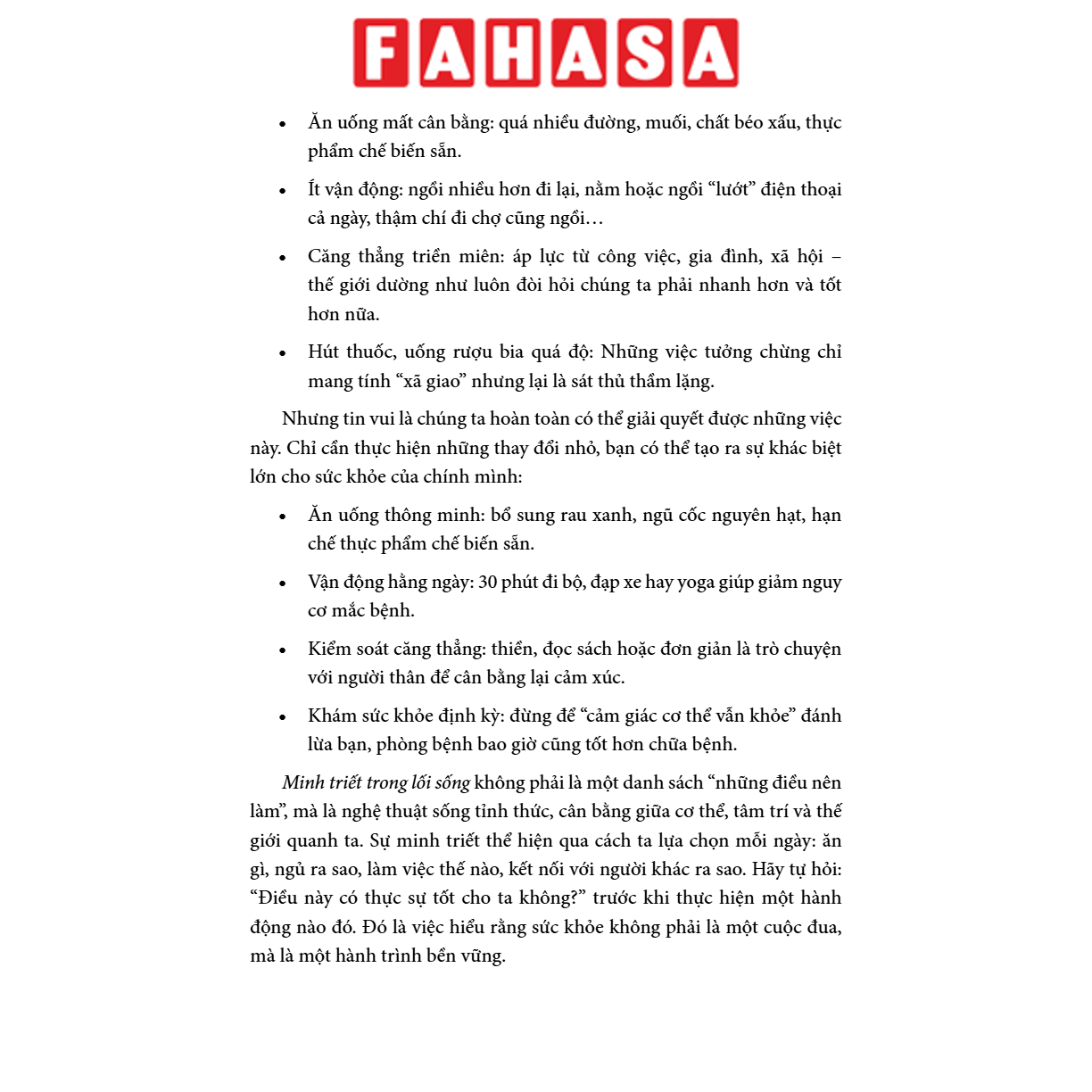 Sách - Minh Triết Trong Lối Sống - Hành Trình Để Có Sức Khoẻ Toàn Diện Và Phòng Chống Bệnh Không Lây Nhiễm
