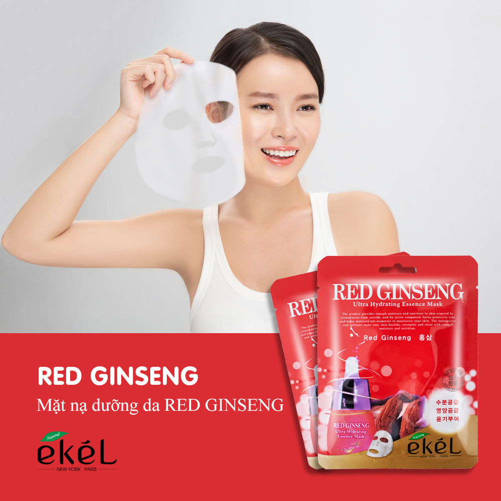 Gói 10 mặt nạ dưỡng da nhân sâm EKEL Red Ginseng ULtra Hydrating Essence Mask
