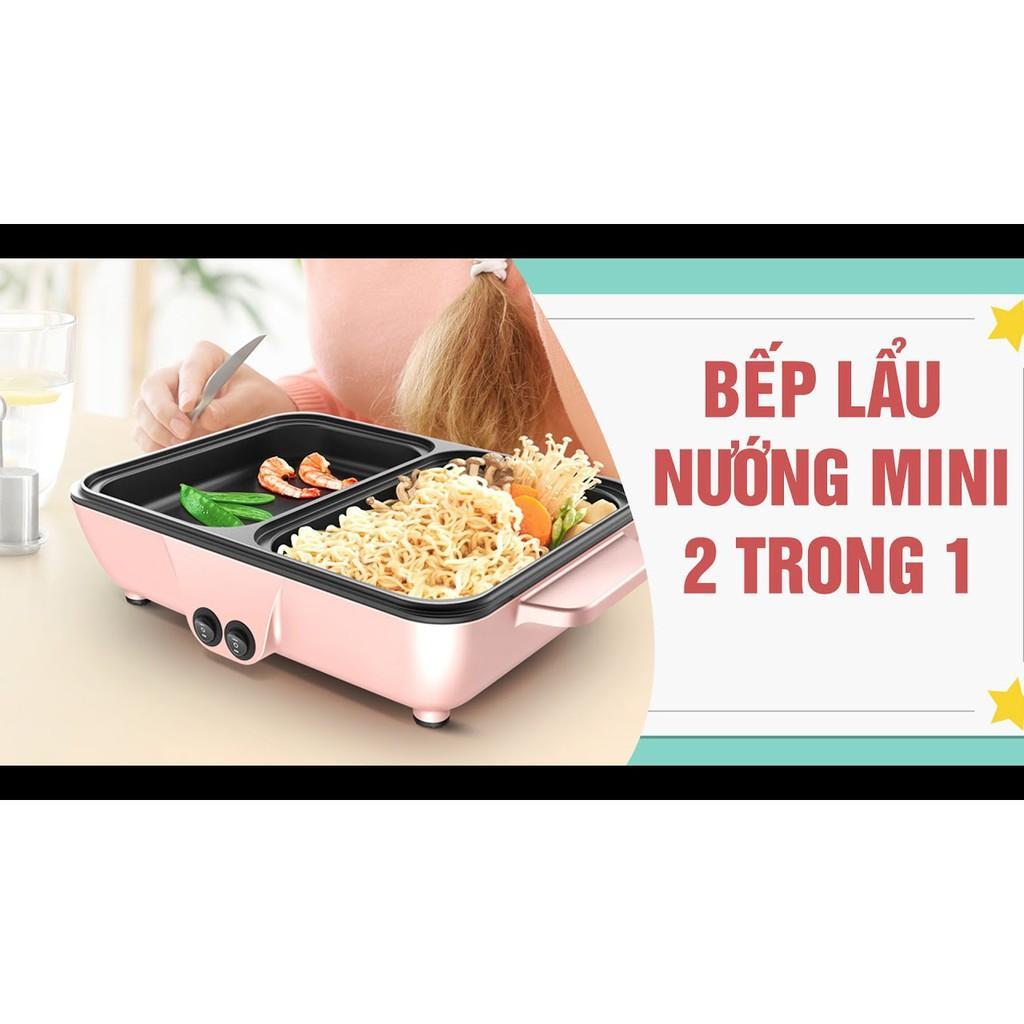 Bếp Nướng Lẩu 2 In 1 Mini Hàn Quốc - Bếp Điện Đa Năng Cofy -Nồi Đôi Mini Nướng Và Lẩu Cofy 2 Trong 1 - Loại Tốt