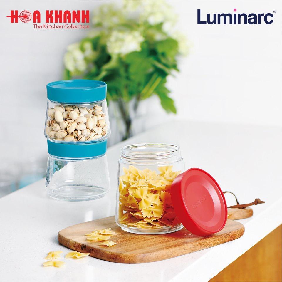 Hũ thủy tinh Luminarc Swing nắp xanh 500ML - P5279