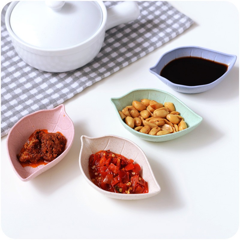 Combo 10 Đĩa đựng gia vị hình lá lúa mạch nhiều màu