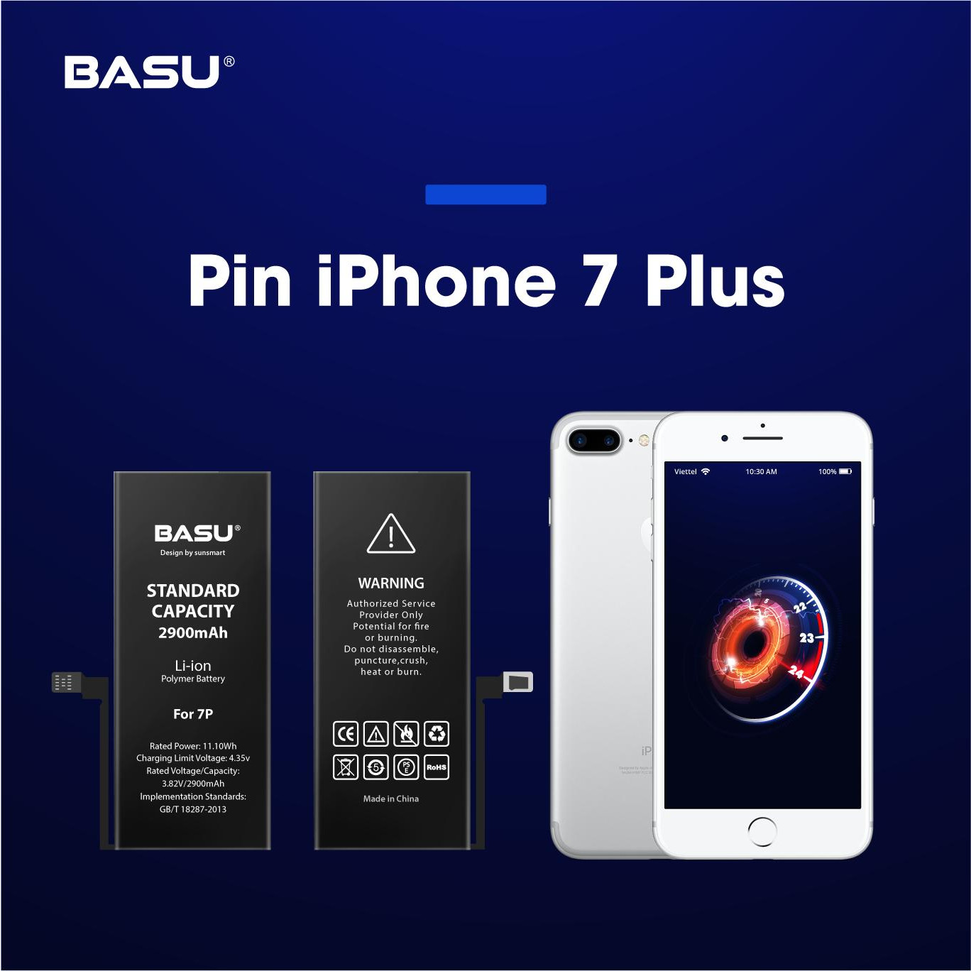 Pin iphone 7 Plus tặng kèm dây sạc- Chính hãng