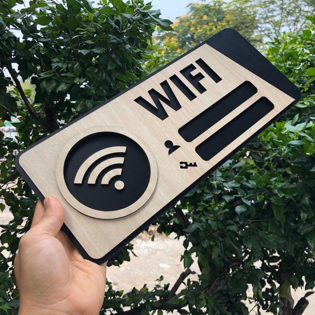 Bảng gỗ khắc tên thông tin wifi TW03 10x20cm mẫu mới