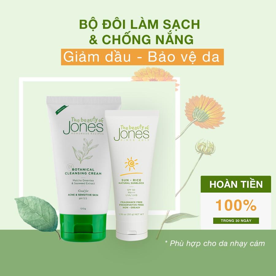 Bộ đôi làm sạch và chống nắng cho da dầu The Beauty of Jones