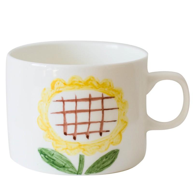 Cốc Sứ Uống Cà Phê Họa Tiết Vẽ Tay Dễ Thương Kiểu Trung Hoa