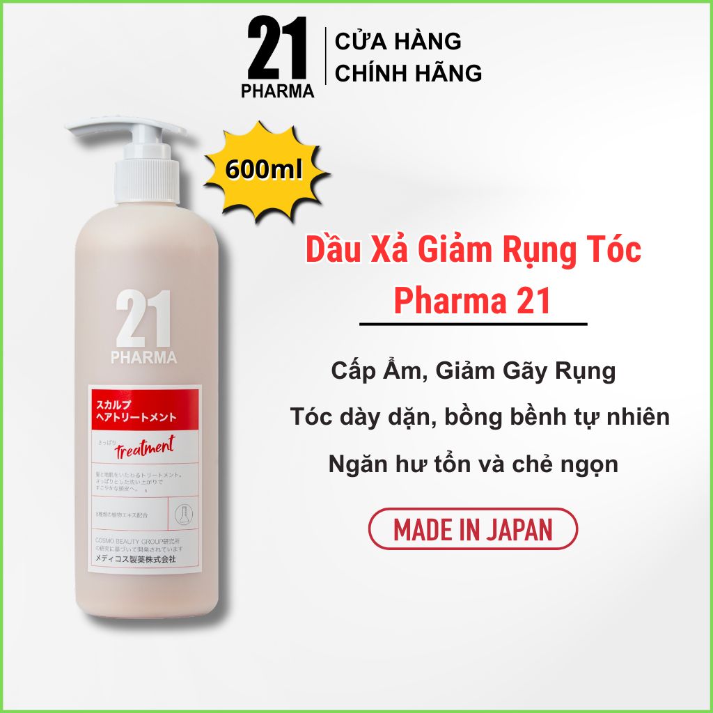Combo Dầu Gội + Dâu Xả Giảm Rụng Tóc Kích Thích Mọc Tóc Chuyên Sâu Pharma 21 Nhật Bản - Chai 600ml
