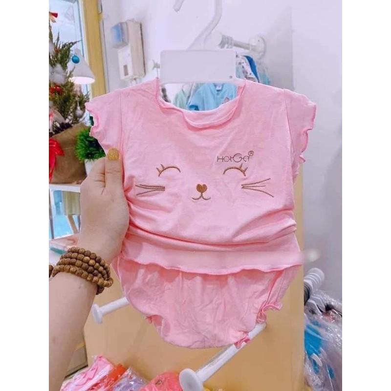 Đồ sơ sinh hotga, bộ thun, chất mát, đồ bộ sơ sinh bé gái hiệu hotga