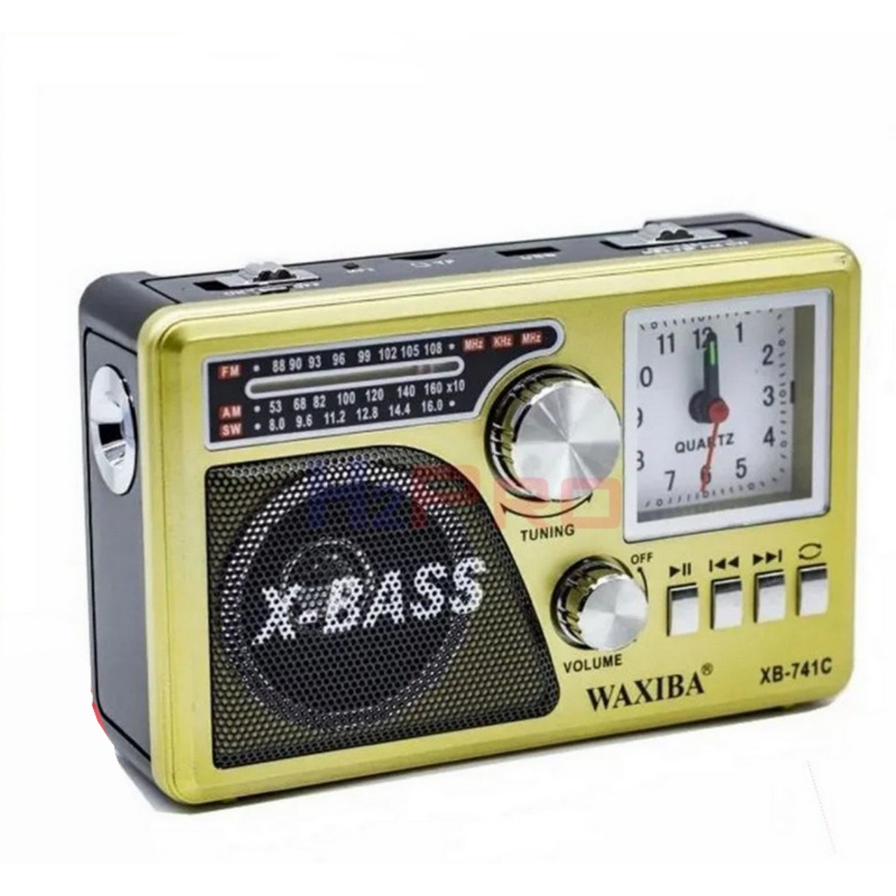 ĐÀI FM WAXIBA XB-XB741C CÓ ĐỒNG HỒ , NGHE NHẠC USB THẺ NHỚ RADIO AM FM SW CÓ ĐÈN PIN THEO KÈM PIN SẠC –HÀNG CHÍNH HÃNG