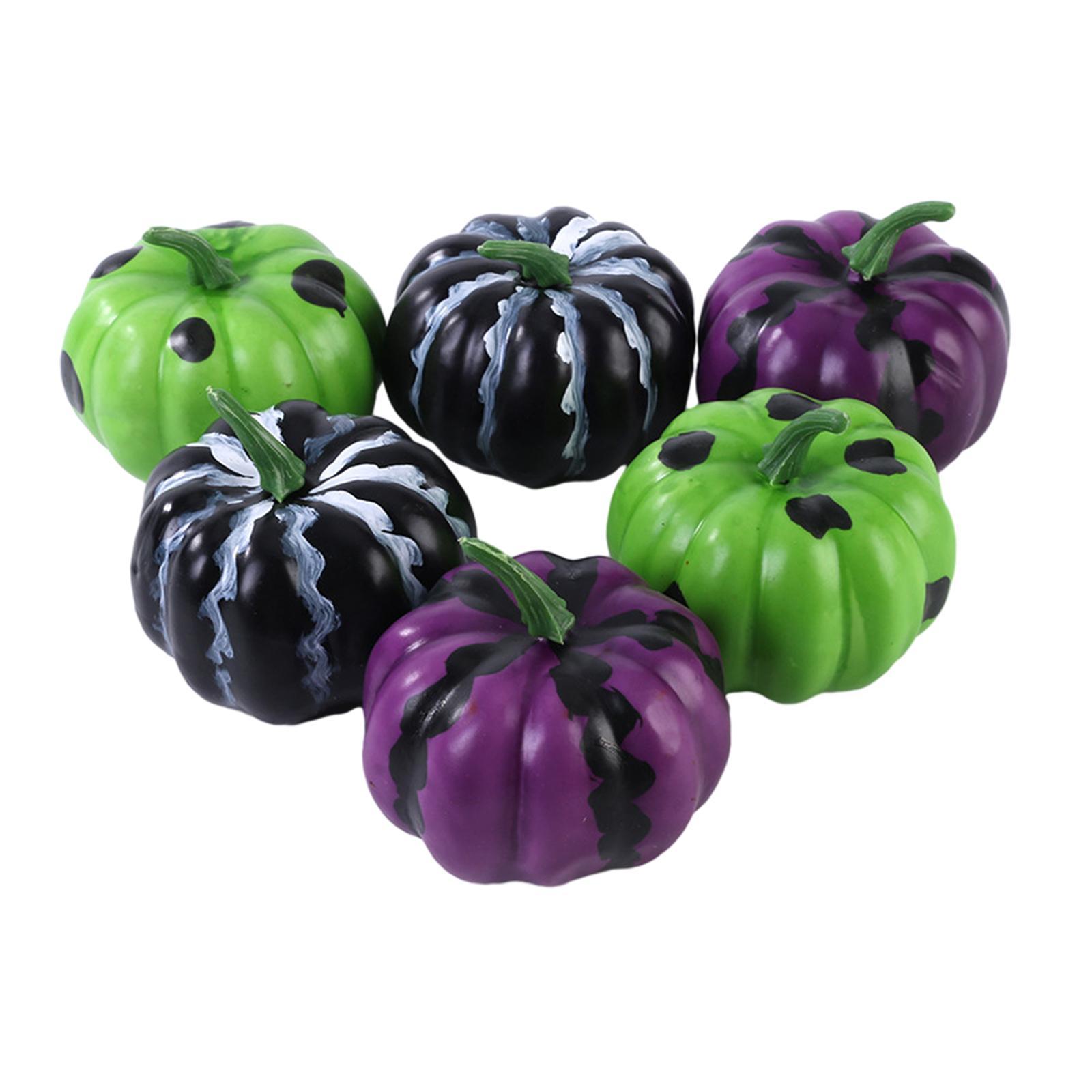 6x Mini Simulation Pumpkins Model Foam Pumpkin Model for Home Table Kitchen