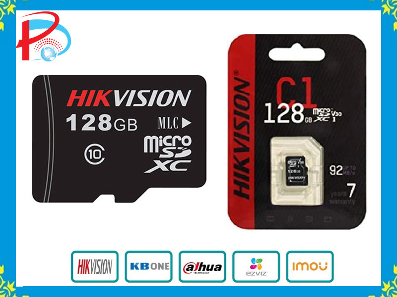Thẻ Nhớ Mirco SD Hikvision 128Gb 92MB/s Chuyên Ghi Hình Cho Camera, Máy Ảnh và Điện Thoại - Hàng Chính Hãng