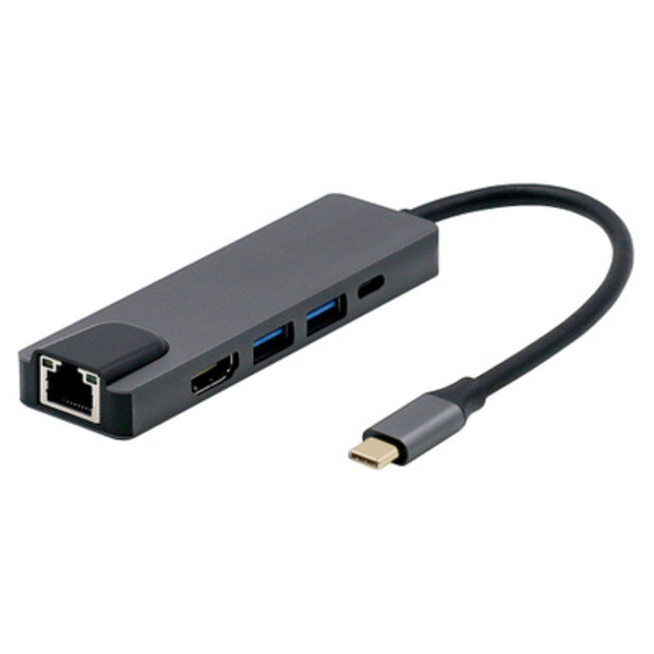Cáp Chuyển Đổi USB Type C 1 ra 5 To HDMI, RJ45, 2 x USB 3.0, USB Type C LG-1606 – Hàng Nhập Khẩu
