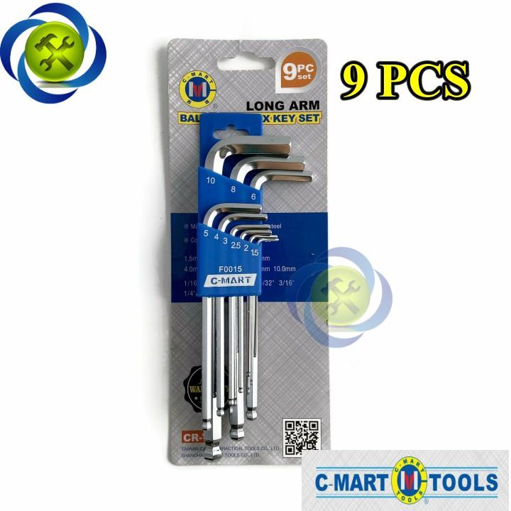 Bộ lục giác ngắn C-Mart F0015 9 cây 1.5-10mm