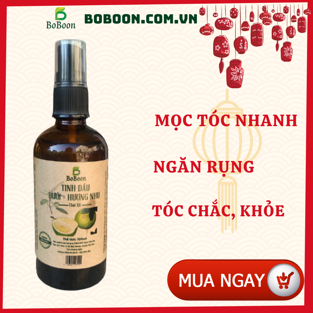 Xịt tinh dầu vỏ bưởi da xanh kích mọc tóc, ngăn rụng tóc, giúp tóc bóng khỏe